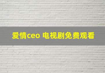 爱情ceo 电视剧免费观看